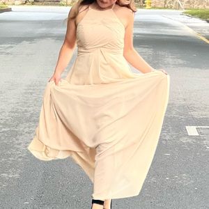 Azazie Champagne Bridesmaid dress